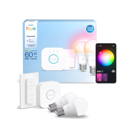PHILIPS HUE KIT Essential 2xE27 A60 White and Color Ambiance LED + Bridge + Switch