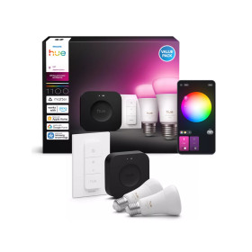 PHILIPS HUE KIT 2xE27 White and Color Ambiance LED + Bridge Pro + Switch