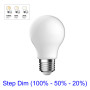 ENERGETIC Standard Step-dim LED E27-A60 4.9W Equiv.60W 2700K (Branco Quente)