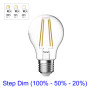 ENERGETIC Standard Step-dim Filamento LED E27-A60 4.9W Equiv.60W 2700K (Branco Quente)